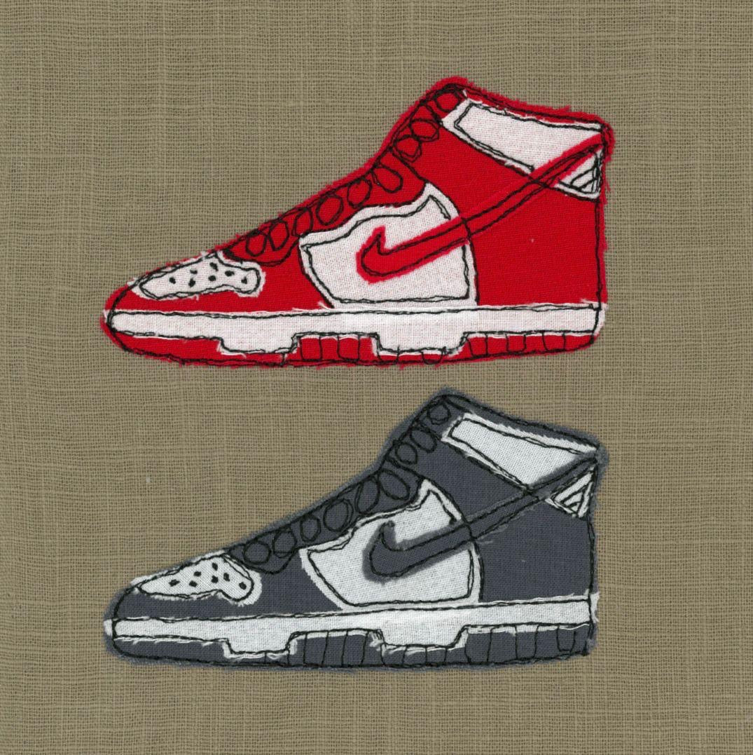 Hi-Top Trainers Stitched Artwork - Coaster