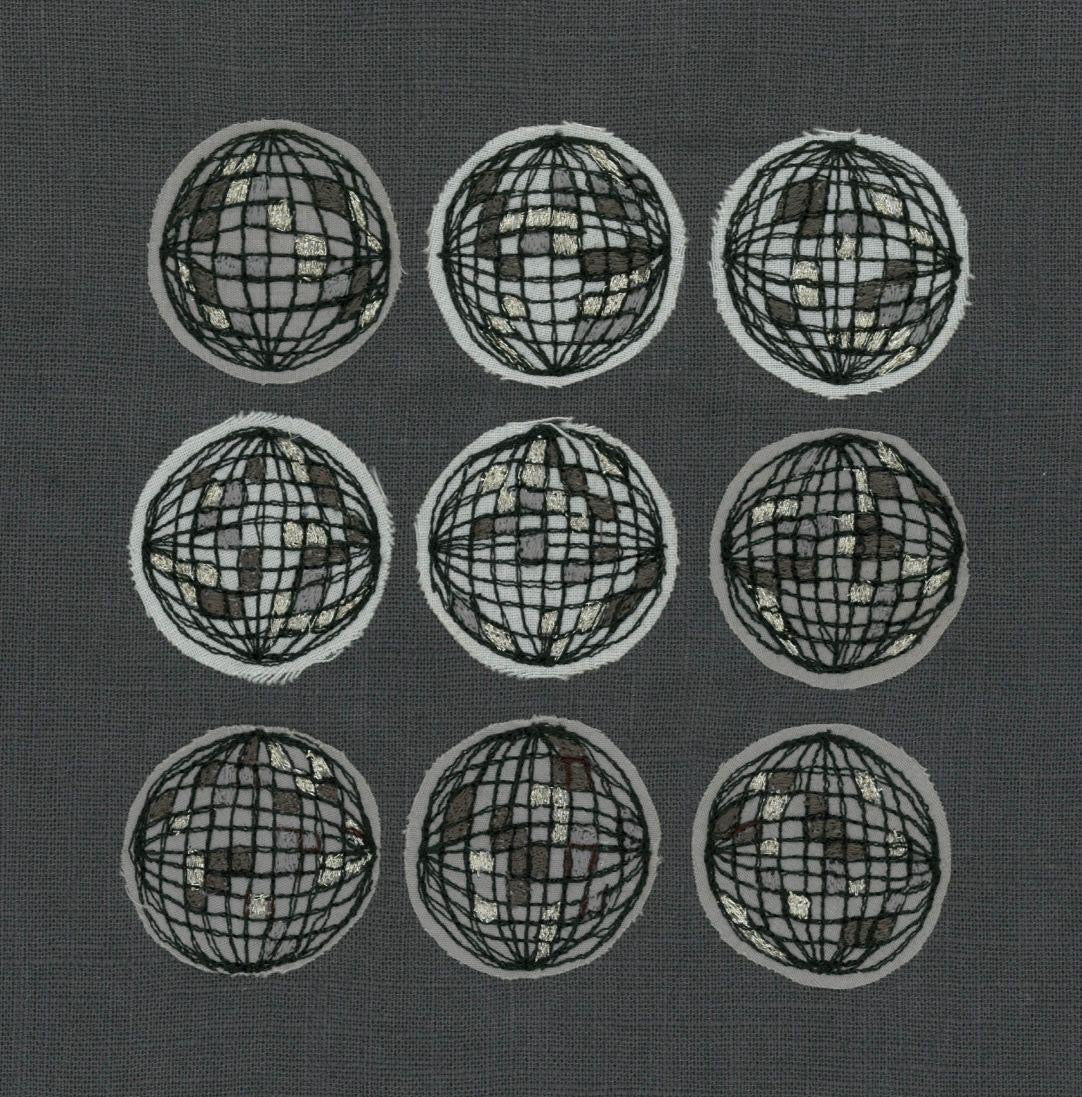 Disco Balls Stitched Artwork - Coaster