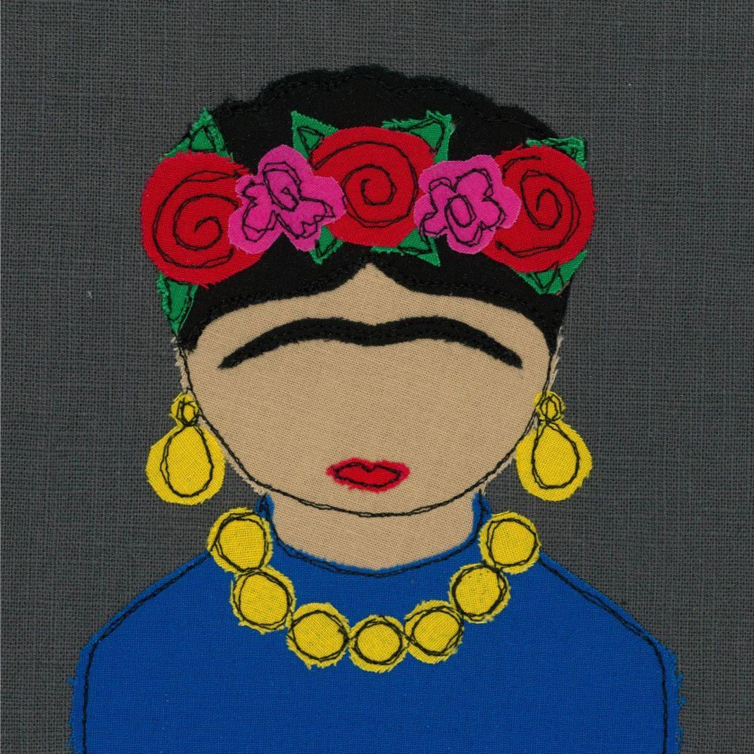 Frida Kahlo Portrait Stitched Artwork - Coaster