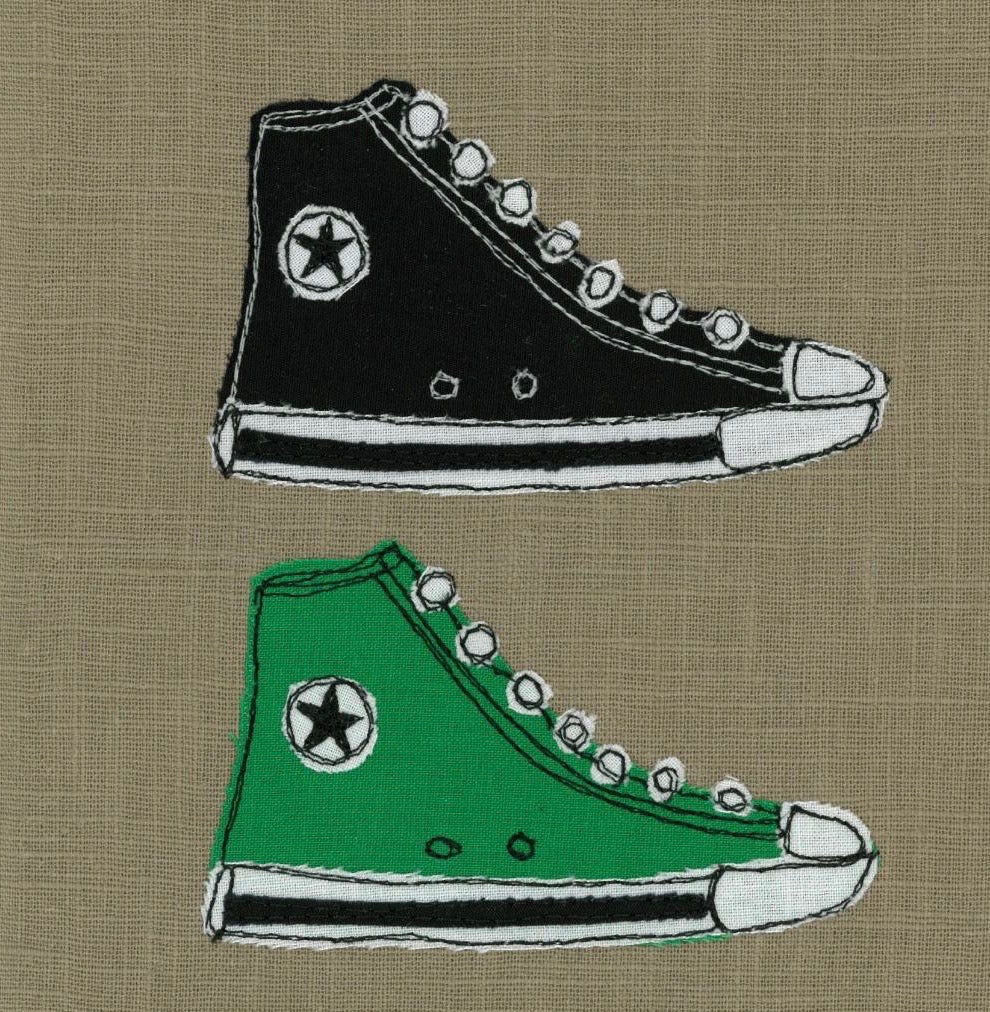 Baseball Boot Pair Stitched Art - Square Greeting Card