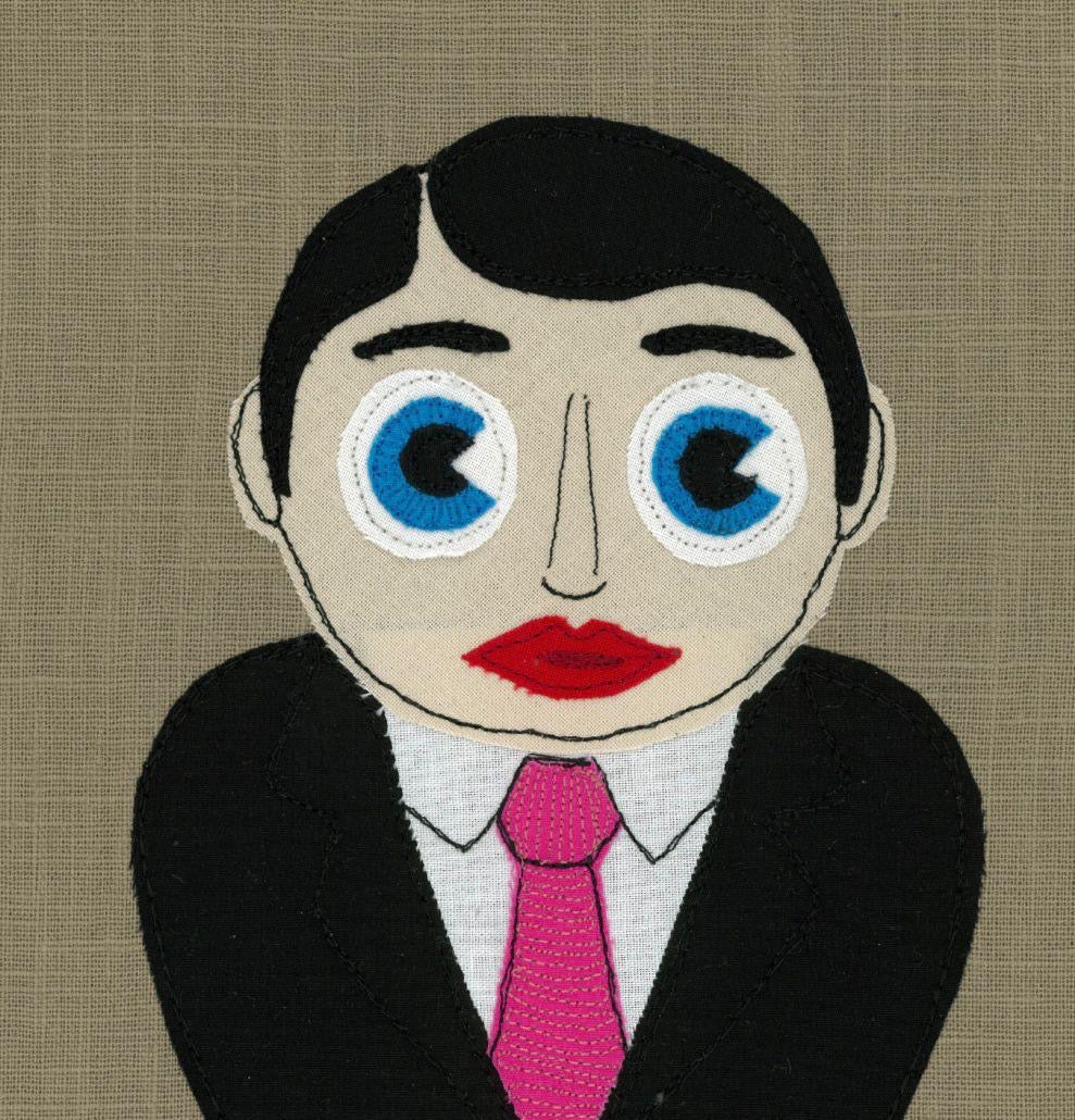 Frank Sidebottom Portrait Stitched Art - Coaster