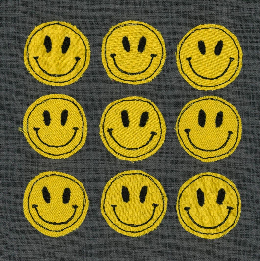 Smiley Faces Acid House Stitched Artwork - Coaster