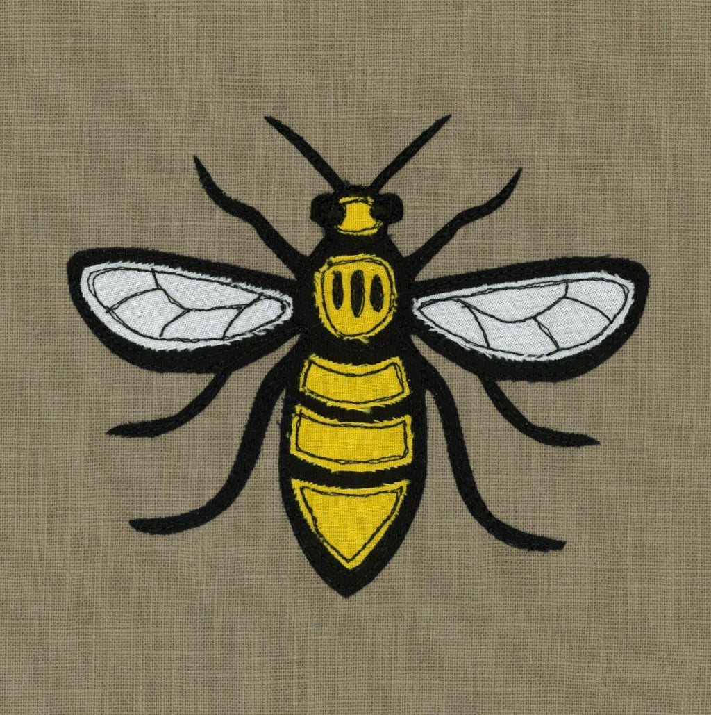 Bee Stitched Artwork - Square Greeting Card