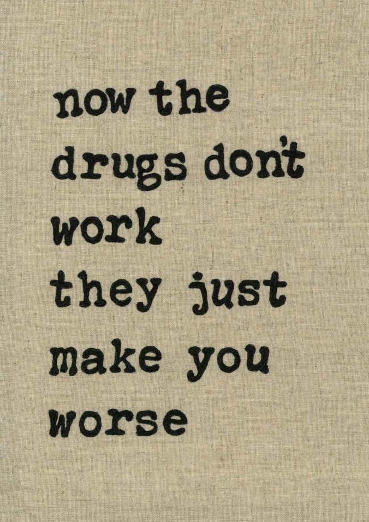 The Verve “Now the Drugs Don’t Work, They Just Make You Worse” Lyric Stitched Art - A4 Print
