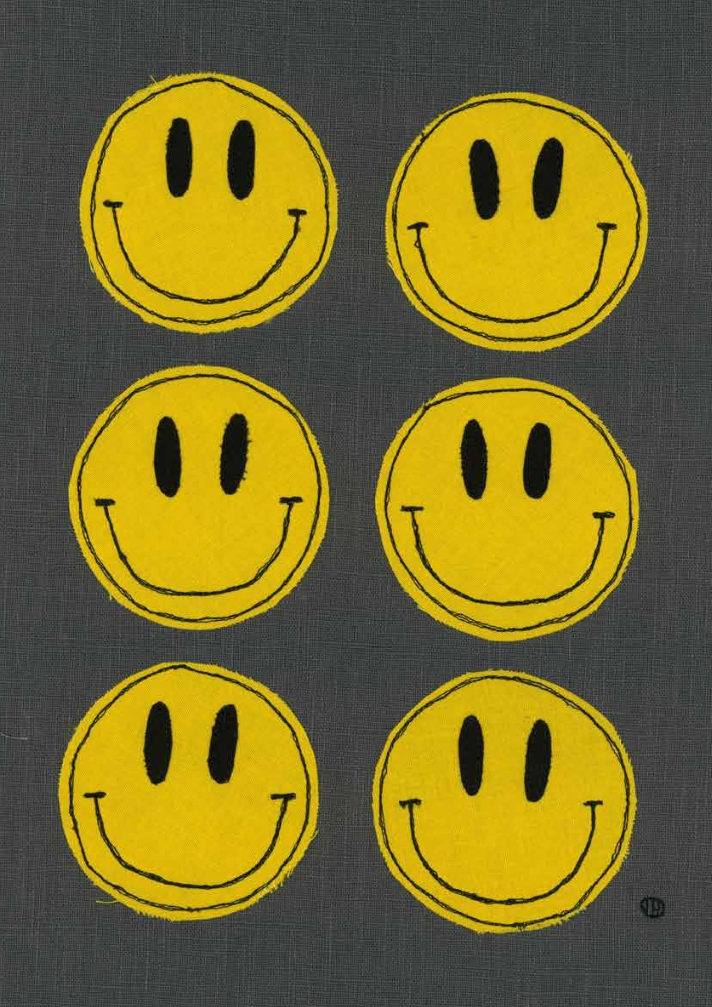 Smiley Faces Stitched Artwork - A4 Print