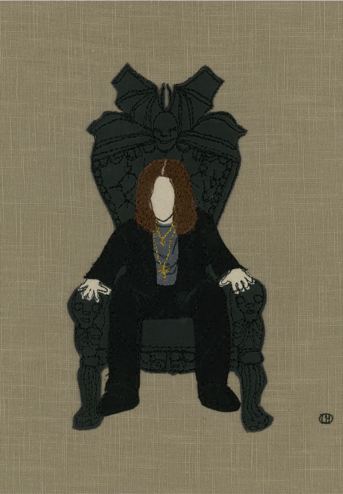 Ozzy Osbourne Prince of Darkness Stitch Artwork - A4 Print